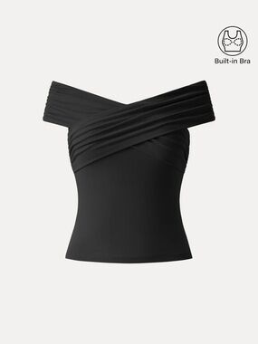 OGL Eco-SkinKiss Criss Cross Off Shoulder Airy Bra Top